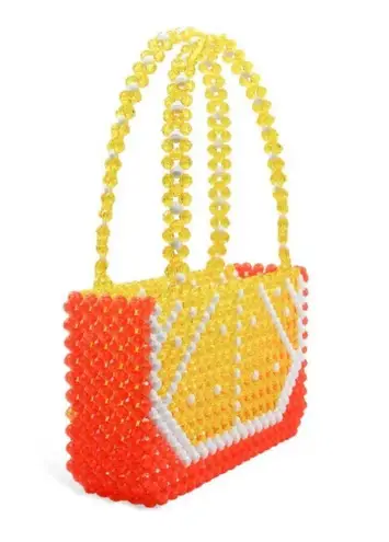 Susan Alexandra Citrus Beaded Mini Bag Orange Fruit