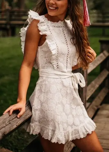 Selfie Leslie Prairie Crochet Frill Dress White Size XS 60 25 Off Retail New With Tags From Kendall