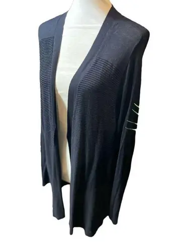 Croft & Barrow  Black 100% Rayon Open Long Cardigan 1X-EUC