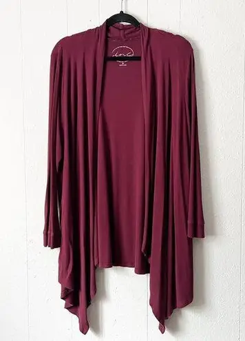 INC Waterfall Cardigan Womens 2X Stretch Soft Career Workwear Business Casual Red