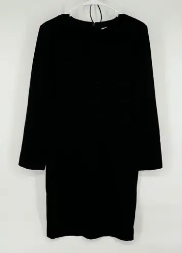 Jaeger London Pure Lana Wool Black Pencil Dress US Size 8 UK 10. Cocktail Party