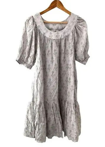 Olivia James The Label Anna Dress Scoop Neck Puff Sleeve Flounce Hem Size Medium Purple