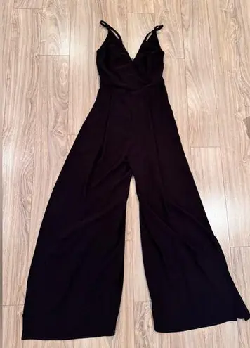 Polly Open Back Wide Leg Capri Style Jumpsuit Sz 6 Black