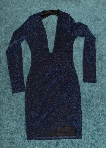 Sparkly Bodycon Cocktail Dress Blue