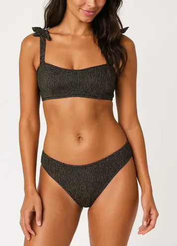 Ingear Black & Gold Metallic Striped Bikini Set – XL