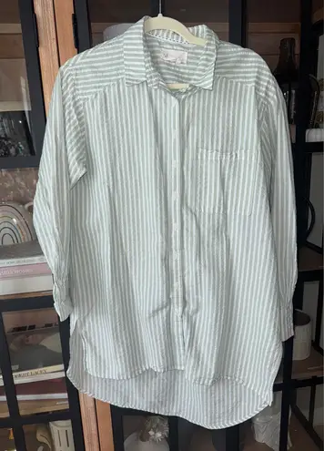 Anthropologie  button down shirt striped bennet longline oversized long sleeve - Image 1