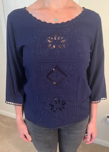 Eyelet Lace Tank Blue