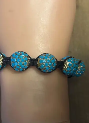 BaubleBar Turquoise Shamballa Bead Bolo Bracelet