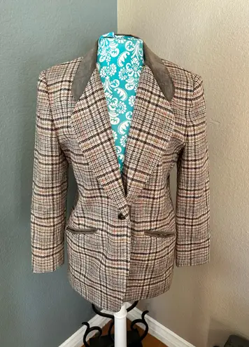 Hourglass 90’s Preppy Collegiate vintage tweed blazer Brown Size L