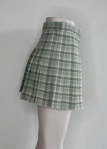 The Comfy  And Ready Plaid Skorts In Mint Green Size XS