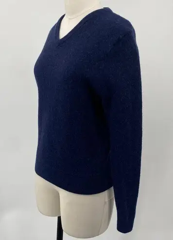 Vintage 90s Jos A Bank Merino Wool Sweater V Neck Fitted Long Sleeve Navy S/ M Blue