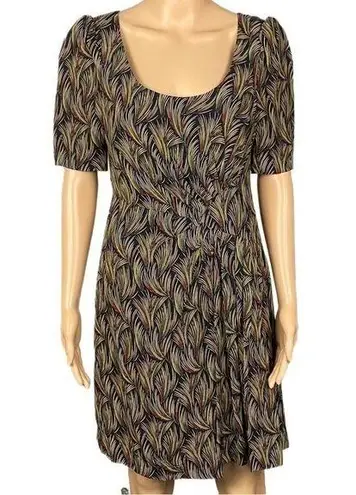 Moulinette Soeurs /ANTHROPOLOGIE “Silk Feather Dress” in 100% Silk. Size 6. EUC