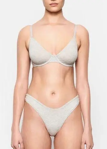 SKIMS  Cotton Jersey T-Shirt Underwire Bra Light Heather Grey Size 34B