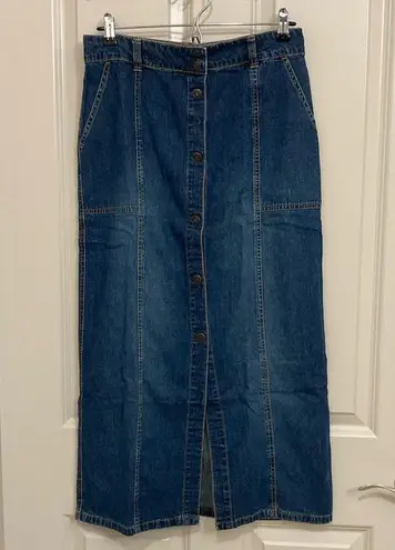 Old Navy Button Front Denim Maxi Skirt