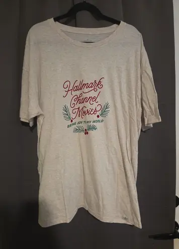 Hallmark Channel Movies "Bring Joy" Christmas Graphic T Shirt, Women's XXL Tee Gray