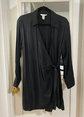 H And M Wrap Silk Dress Size M