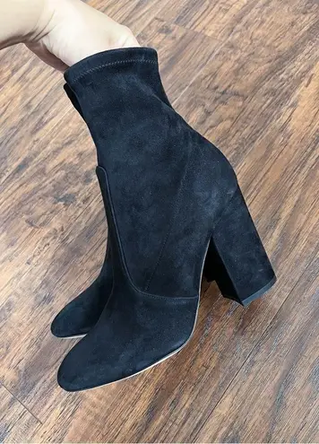 Valentino Garavani Valentino • Stretch-Suede Sock Boots ankle booties block heeled zip leather