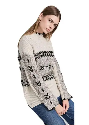 Rails Women's Pullover Raini Sweater XL Multi Heather Gray Cable Knit High Neck