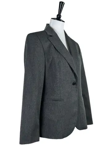 United Colors Of Benetton Benetton Blazer One Button Notch Lapel Classic Charcoal Gray Women’s Size 12