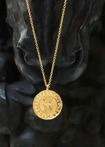 Pisces Coin Necklace, Zodiac/Sterling Silver