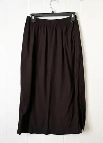 Womens Pencil Skirt Small High Waist Midi Linen Blend Office Siren Professional Black