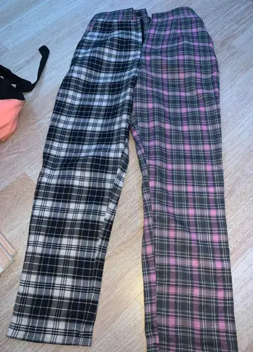 SheIn Two Tone Plaid Pants