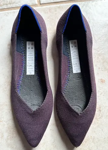 Rothy's The Point Plum Purple Knit Flats Shoes Size 7.5