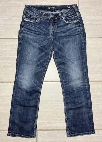 Silver Jeans Silver Suki Jeans Womens 30x23 Blue Mid Capri Embroidered Denim Pants