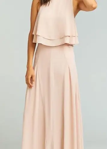 Show Me Your Mumu SMYM  Princess Di Maxi Skirt large Dust Blush Crisp