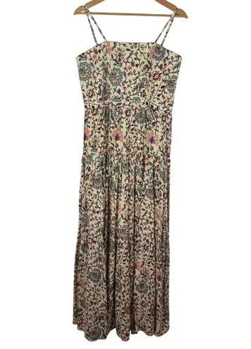 Raga NWT Floral Maxi Dress Medium Multicolor Tiered Sundress Boho Flowy Resort