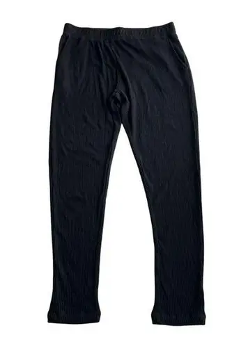 MONO B Ribbed Jogger Legging Black Size Large NWT Pockets Cozy Loungewear