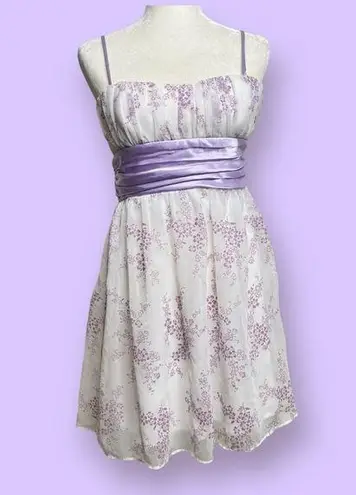 Morgan & Co  Light Purple Floral Print Dress Size 9/10 Fairycore Feminine Wedding