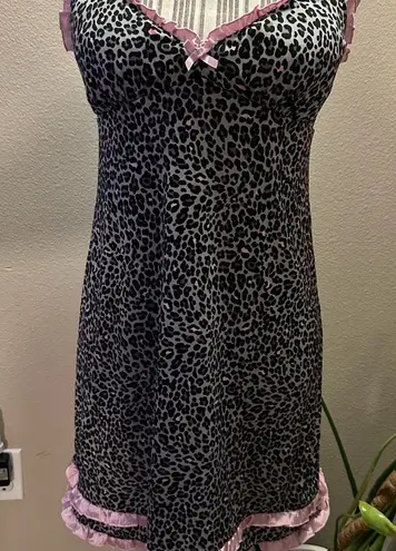 Jenni Y2K cheetah Print Dress With Coquette Bow Size Small