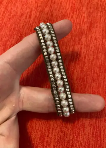 American Eagle 'AEO'  Outfitters Faux Pearl Beaded Wrap Bracelet