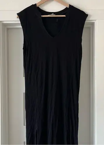 Revolve Black Ribbed Midi Dress