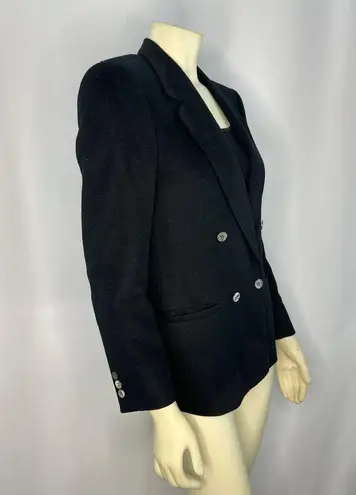 American Vintage Vintage 70's Cashmere Double Breasted Blazer in black made in USA size 6