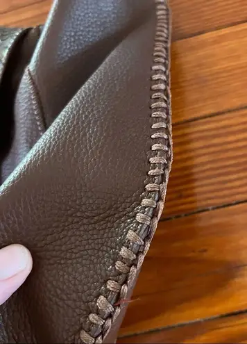 Chi Boho Brown Leather with Snake Skin Handle And Magnetic Snake Skin Closure.