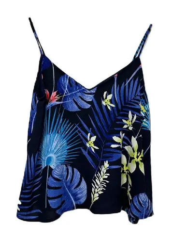 CARAMELA Camisole Tropical Print Navy MultiColored Top Size Chart s/m