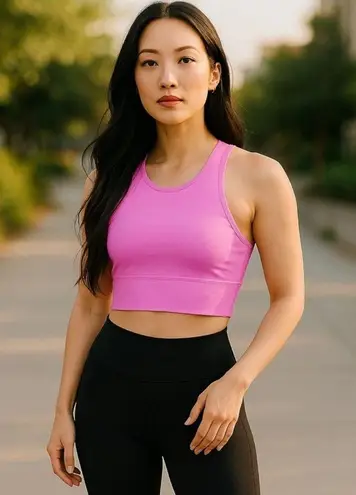 Wilo The Label Ribbed Longline Sports Bra Pink Extra Small Anthropologie Size XS