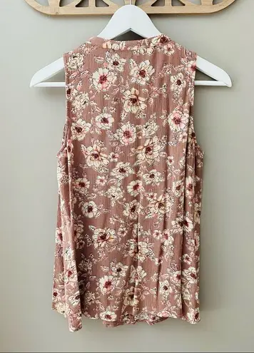 Gypsies & Moondust Floral Blush Pink Tank Top Pink Sz Medium