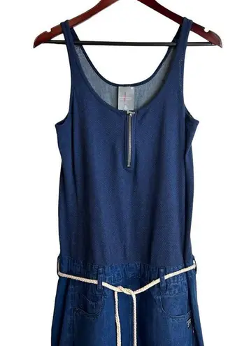 G-Star Womans Size Small Denim Maxi Dress High Low Rope Belt Waist