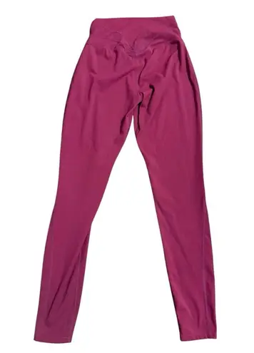 Bright Maroon Buttery Soft & Stretchy Activewear Womens Leggings Sz S Pink