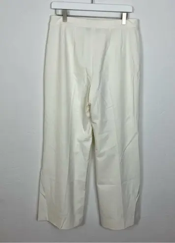 St. John Off White Wide Leg Dress Pants