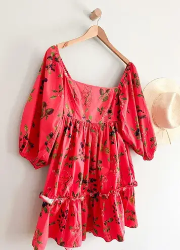 Cara Cara | Sip Sip Dress in Botanical Allover Coral | Sz XS Pink