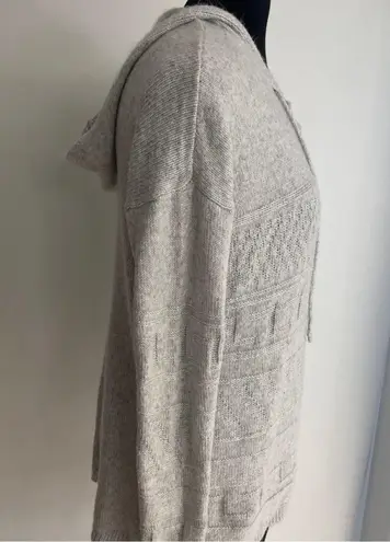 Oversize Knit Hooded Sweater Gray Size M