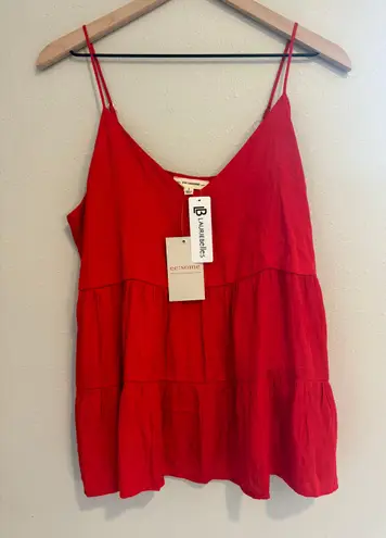 ee:some Red Boutique Tiered Flowy Spaghetti Strap Tank Top