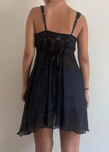 Linea Donatella Black Embellished Y2K Slip Dress Lingerie