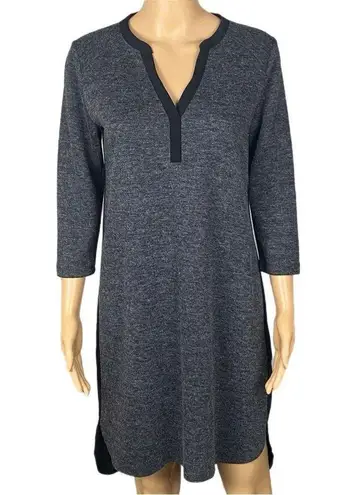 Adrienne Vittadini Grey front and Black back split V-neck hi low dress Small EUC