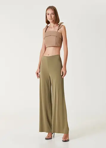 Cult Gaia NWT Kora tea green viscose high waist trousers pants size US 6 S small