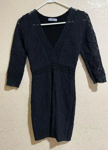 Nightcap Clothing Black Lace stretchy mini dress Small